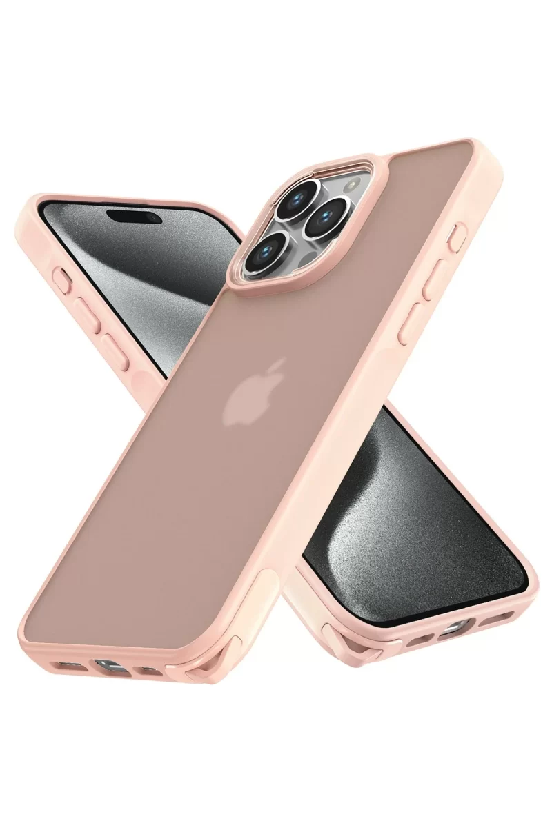 Newface Apple iPhone 14 Pro Kılıf Elegant Kapak - Pudra