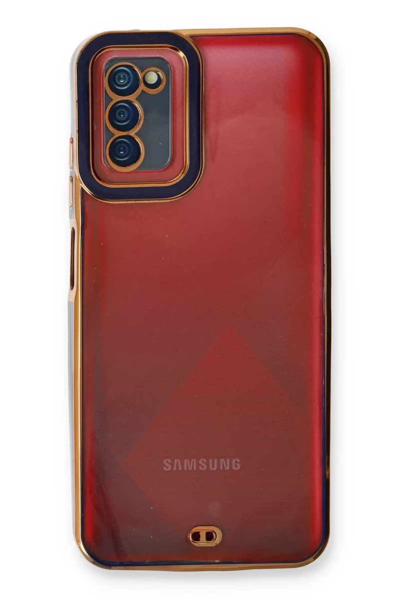Newface Samsung Galaxy A03S Kılıf Liva Lens Silikon - Mavi