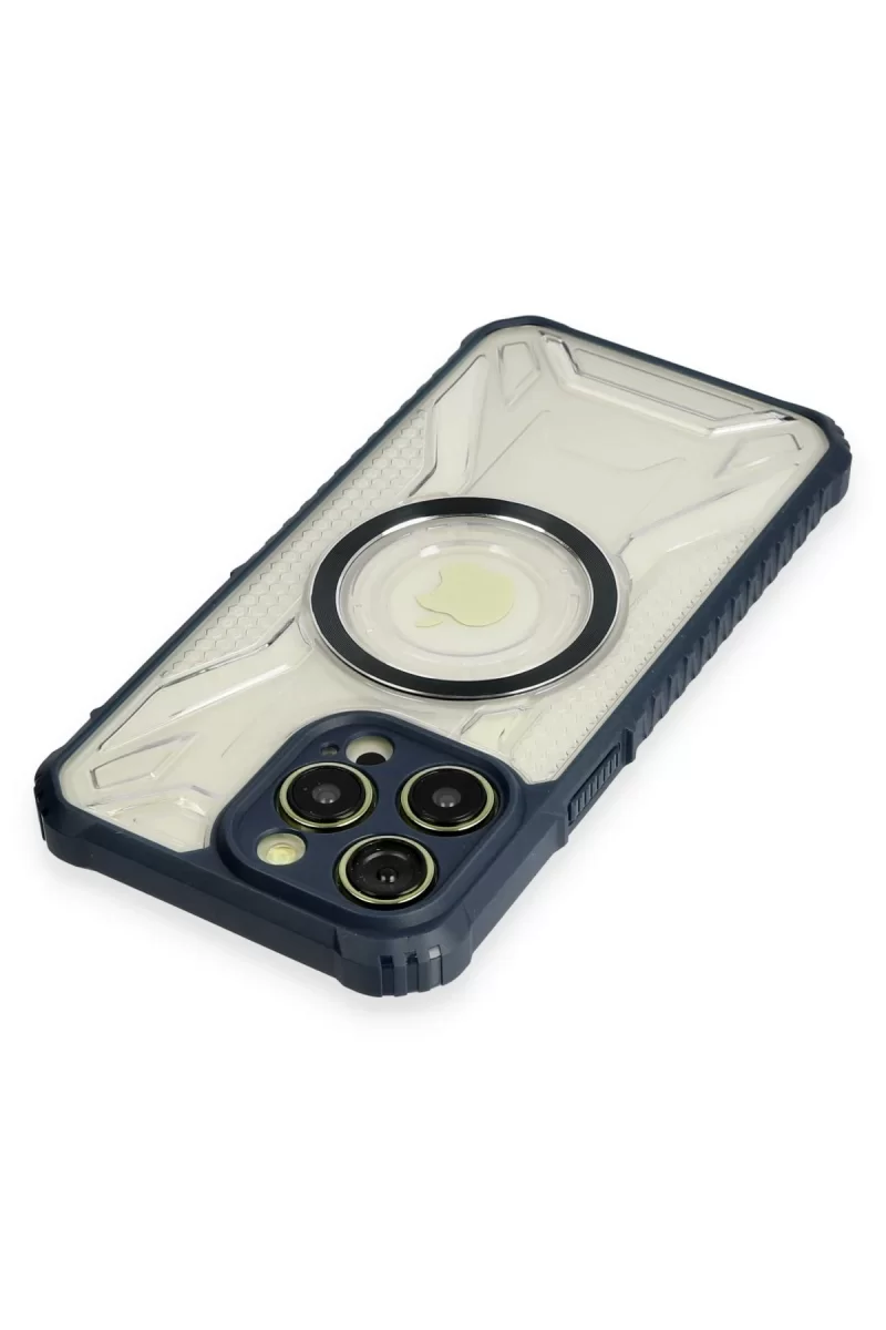Newface Apple iPhone 12 Pro Kılıf Prag Magneticsafe Kapak - Lacivert