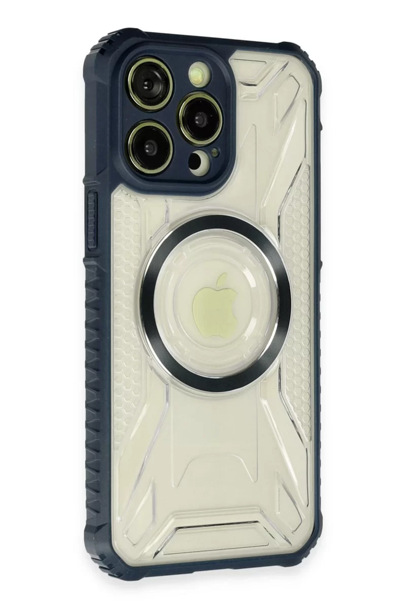 Newface Apple iPhone 13 Pro Kılıf Prag Magneticsafe Kapak - Lacivert