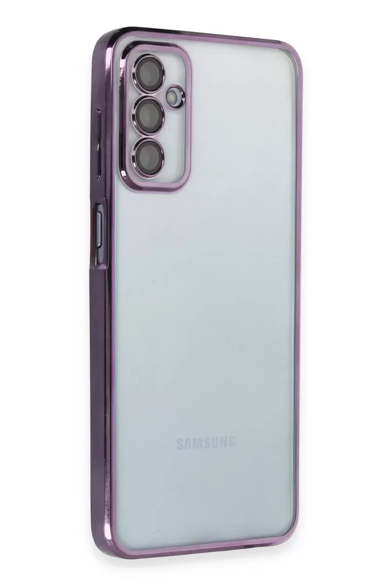 Newface Samsung Galaxy M23 Kılıf Razer Lensli Silikon - Mor