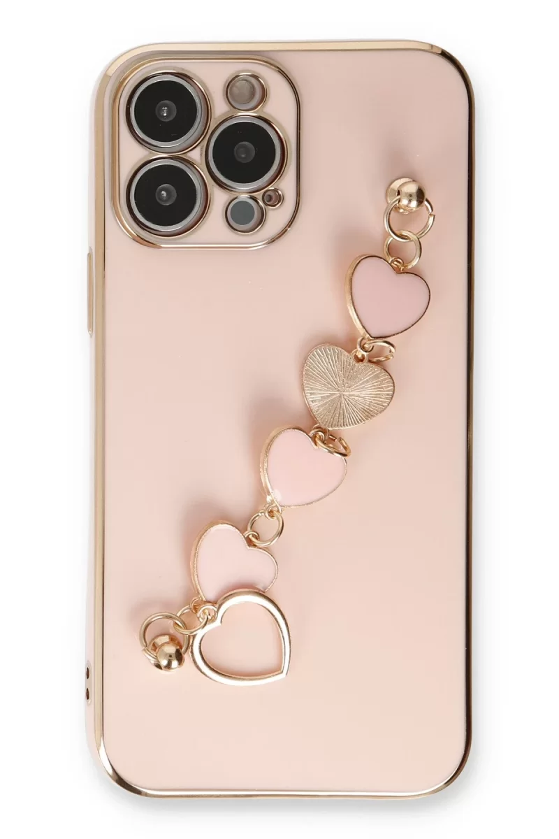 Newface Apple iPhone 13 Pro Max Kılıf Esila Silikon - Pudra