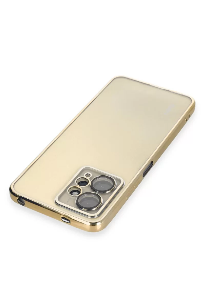 Newface Xiaomi Redmi Note 12 4G Kılıf Razer Lensli Silikon - Gold