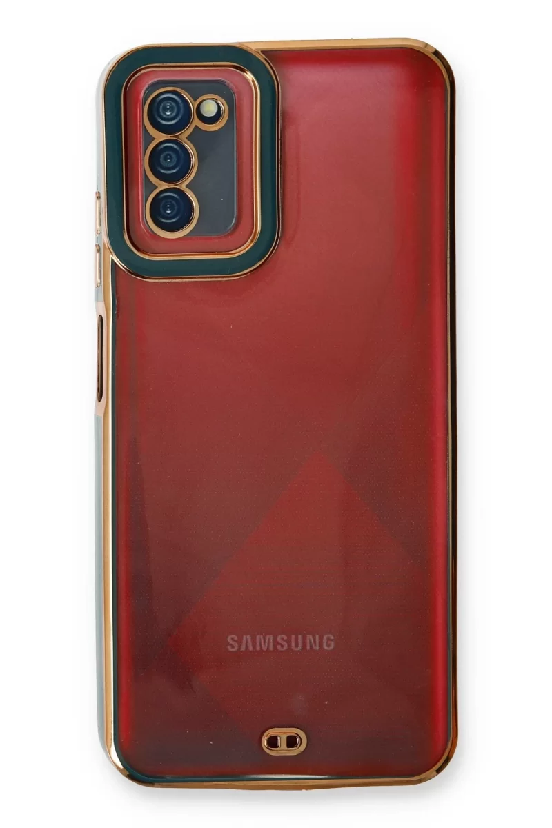 Newface Samsung Galaxy A03S Kılıf Liva Lens Silikon - Yeşil