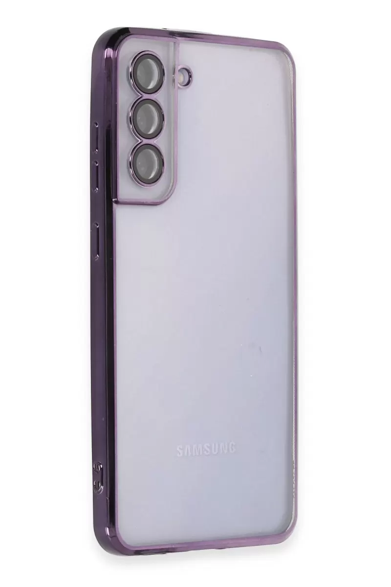 Newface Samsung Galaxy S21 FE Kılıf Razer Lensli Silikon - Mor