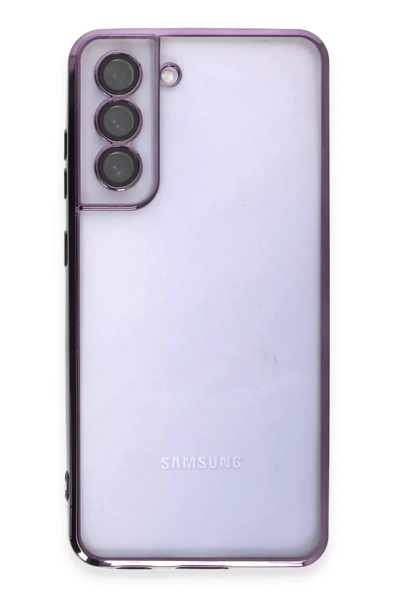 Newface Samsung Galaxy S21 FE Kılıf Razer Lensli Silikon - Mor