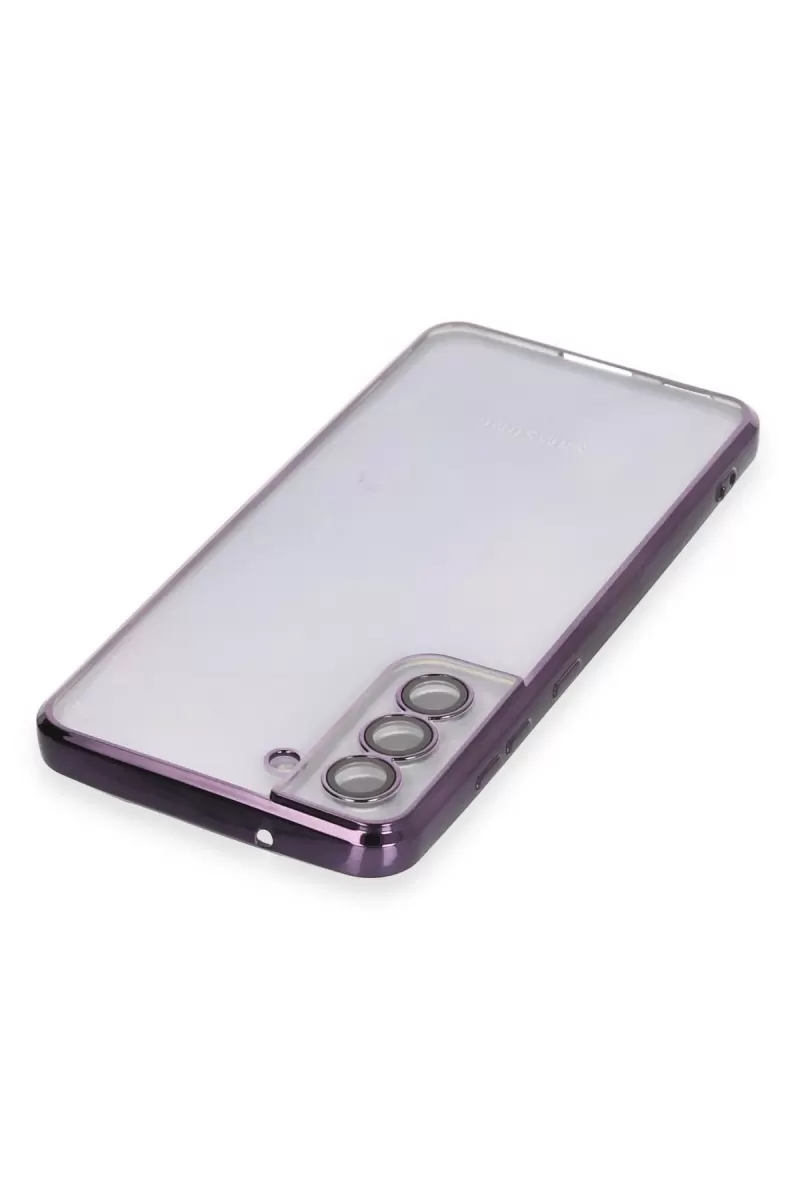 Newface Samsung Galaxy S21 FE Kılıf Razer Lensli Silikon - Mor