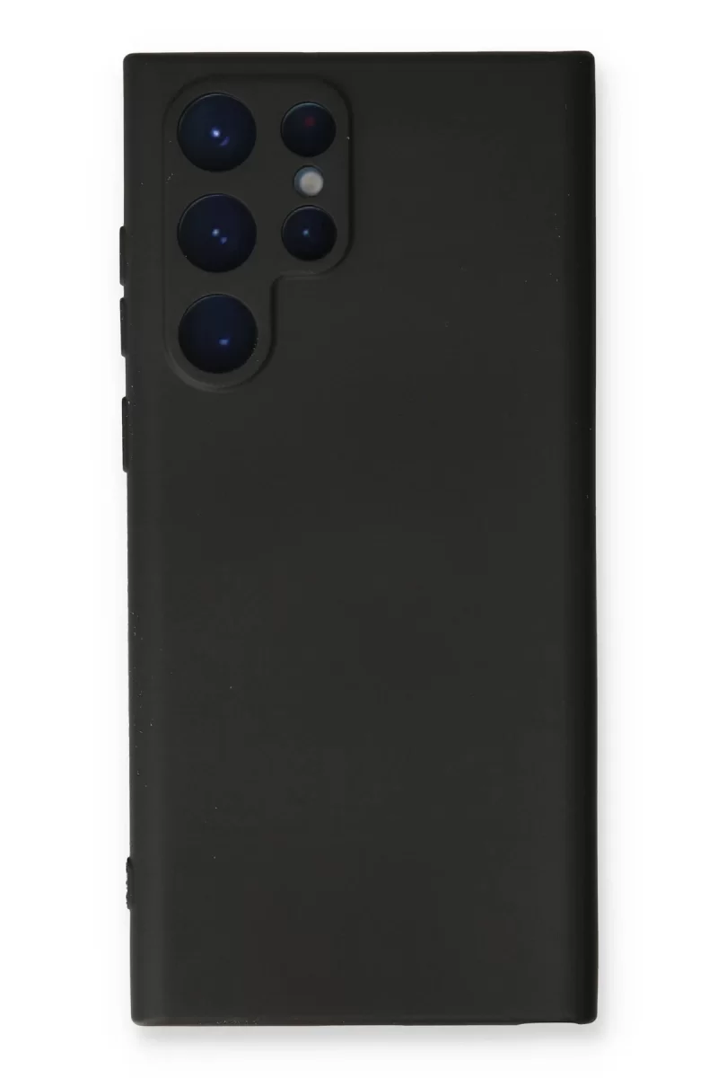 Newface Samsung Galaxy S22 Ultra Kılıf Nano içi Kadife Silikon - Siyah