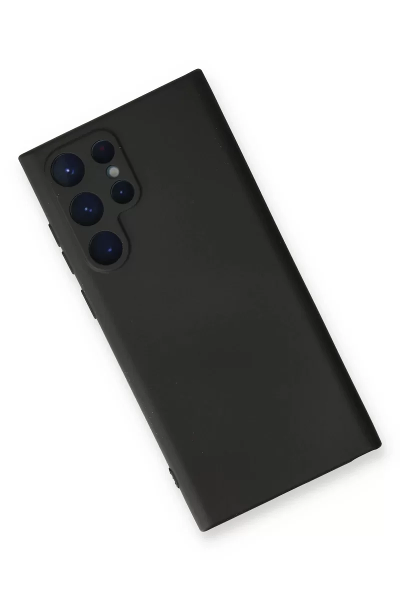 Newface Samsung Galaxy S22 Ultra Kılıf Nano içi Kadife Silikon - Siyah
