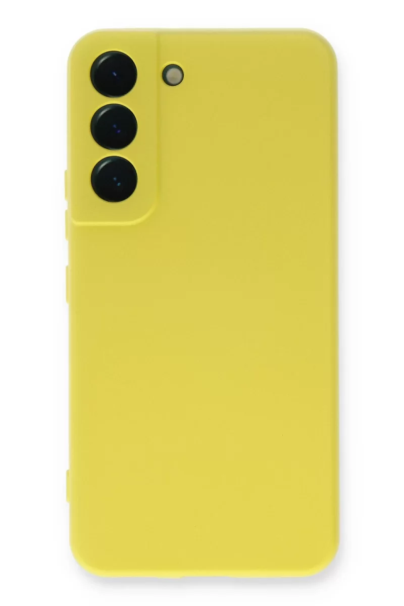 Newface Samsung Galaxy S22 Plus Kılıf Nano içi Kadife Silikon - Sarı