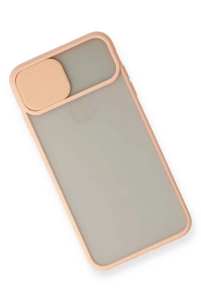 Newface Apple iPhone X Kılıf Palm Buzlu Kamera Sürgülü Silikon - Pembe