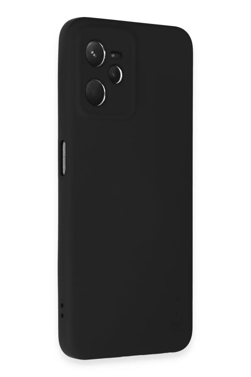 Newface Realme C35 Kılıf Nano içi Kadife Silikon - Siyah