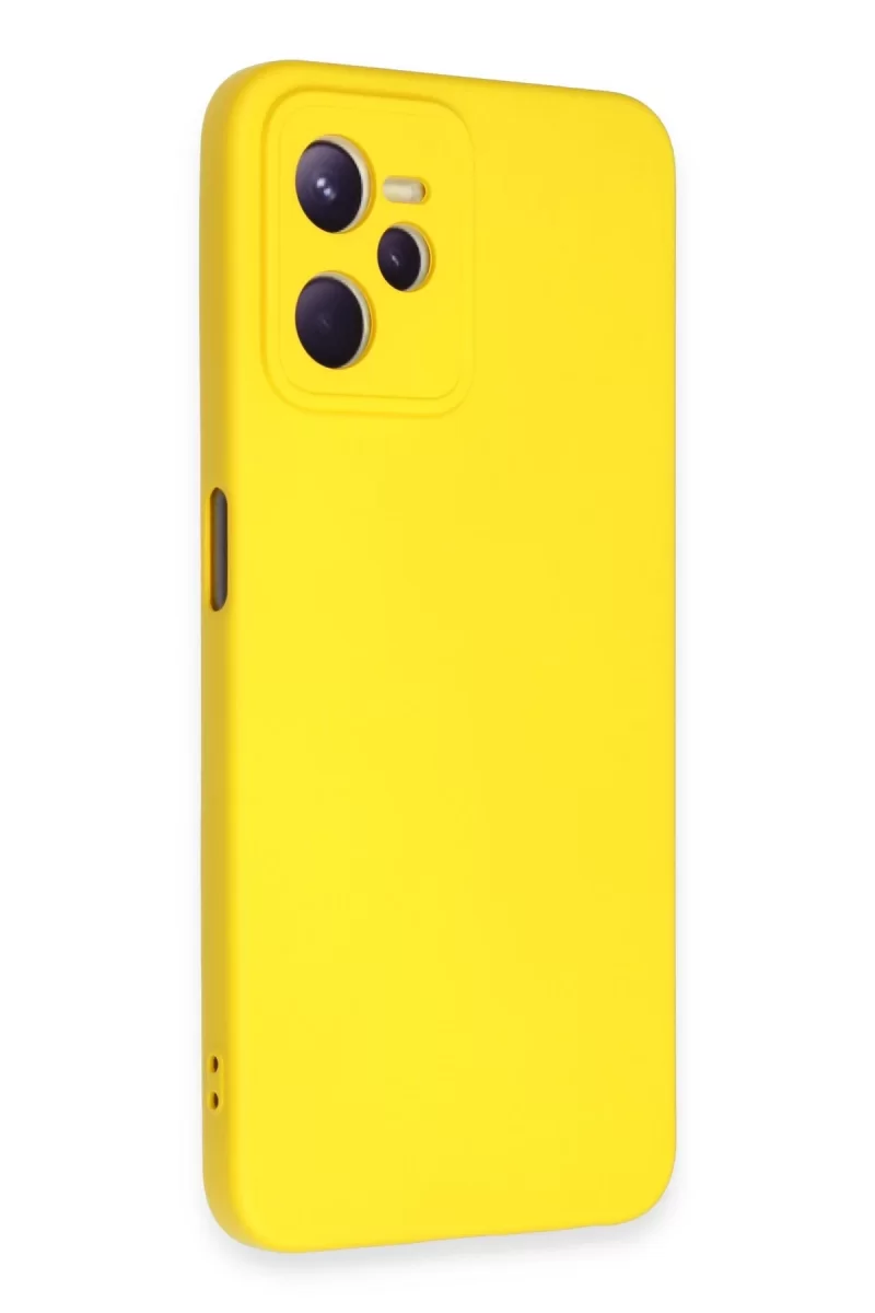 Newface Realme C35 Kılıf Nano içi Kadife Silikon - Sarı