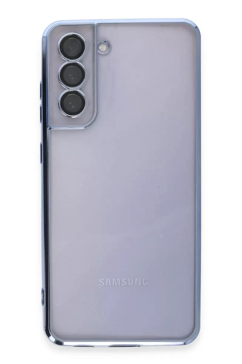Newface Samsung Galaxy S21 FE Kılıf Razer Lensli Silikon - Açık Mavi