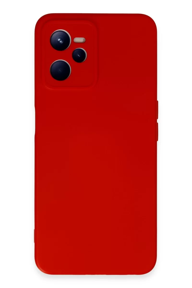 Newface Realme C35 Kılıf Nano içi Kadife Silikon - Kırmızı