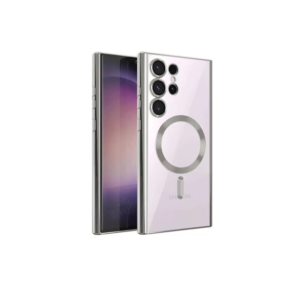 Newface Samsung Galaxy S23 Ultra Kılıf Kross Magneticsafe Kapak - Gümüş