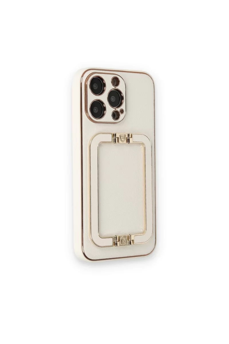 Newface Apple iPhone 14 Pro Kılıf Coco Elit Kapak - Beyaz