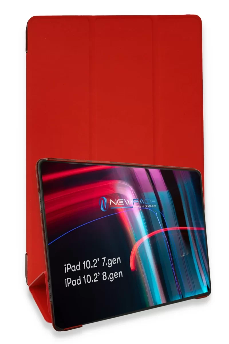 Newface Apple iPad 10.2 (7.nesil) Kılıf Tablet Smart Kılıf - Kırmızı