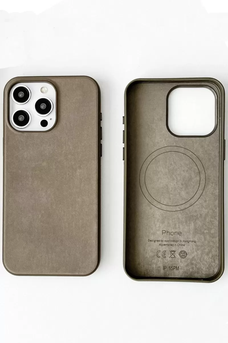 Newface Apple iPhone 15 Pro Kılıf Karen Magsafe Kapak - Kahverengi