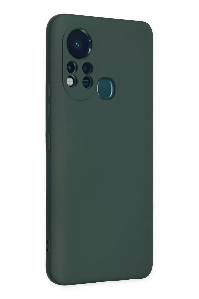 Newface İnfinix Hot 11s Kılıf Nano içi Kadife Silikon - Koyu Yeşil
