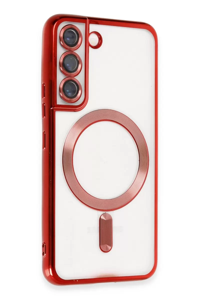 Newface Samsung Galaxy S22 Kılıf Kross Magneticsafe Kapak - Kırmızı