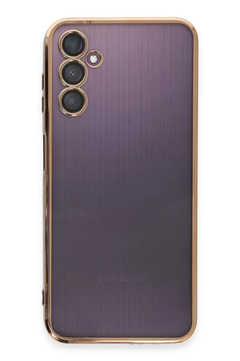 Newface Samsung Galaxy A14 4G Kılıf Razer Lensli Silikon - Gold