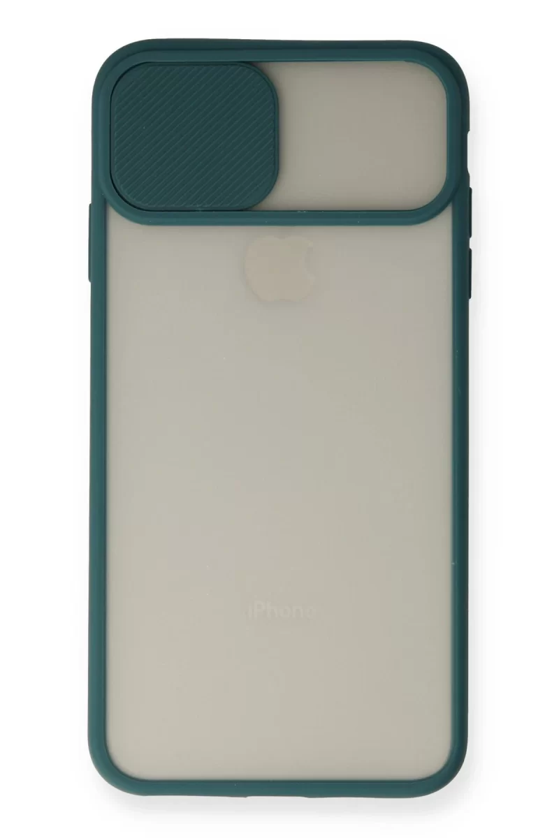 Newface Apple iPhone XS Max Kılıf Palm Buzlu Kamera Sürgülü Silikon - Yeşil