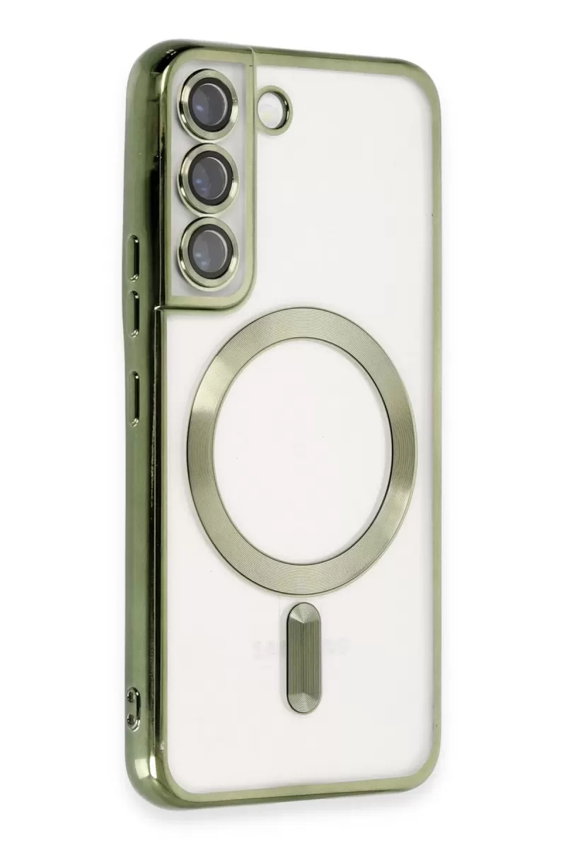 Newface Samsung Galaxy S22 Kılıf Kross Magneticsafe Kapak - Koyu Yeşil