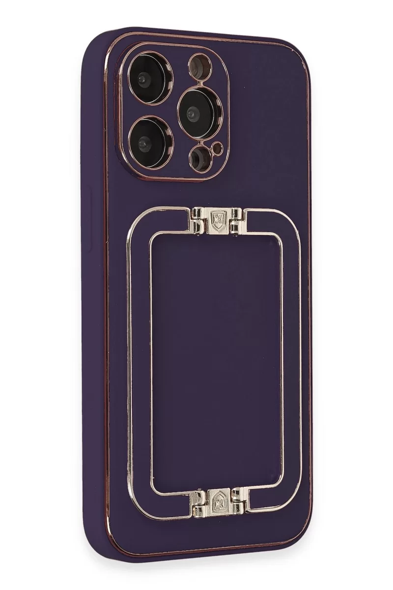 Newface Apple iPhone 14 Pro Kılıf Coco Elit Kapak - Derin Mor