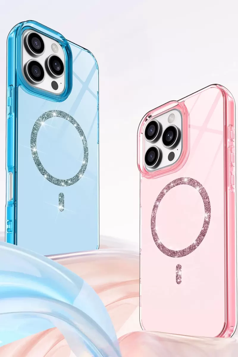 Newface Apple iPhone 14 Pro Max Live Diamond Magsafe Kapak - Siyah