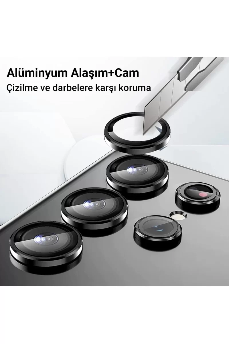 Newface Samsung Galaxy Z Flip 5 Valdez Metal Kamera Lens - Siyah