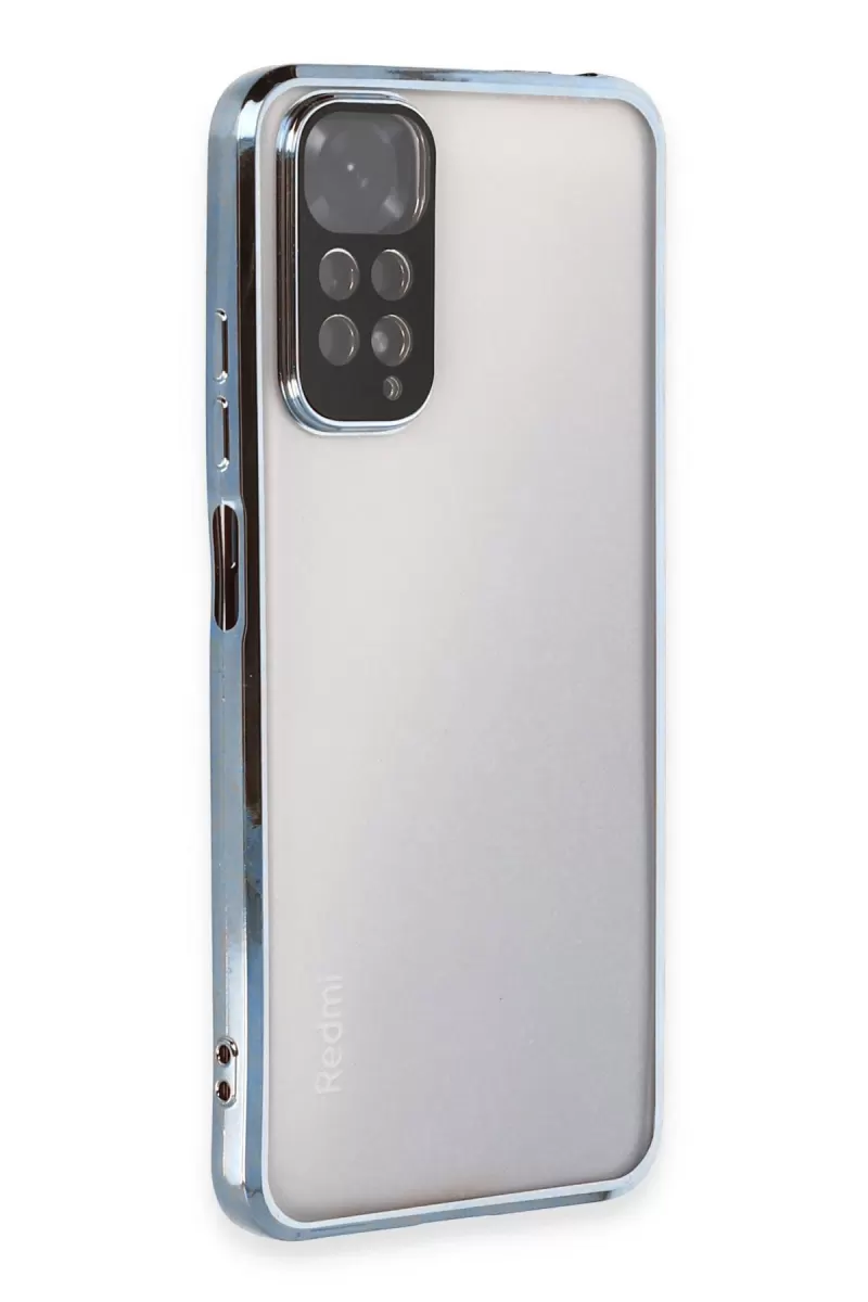 Newface Xiaomi Redmi Note 11 Kılıf Razer Lensli Silikon - Açık Mavi