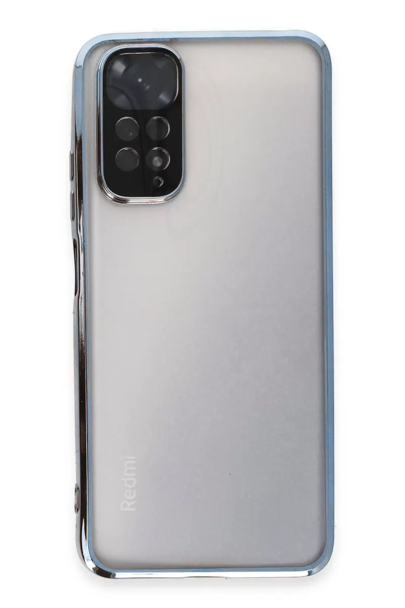 Newface Xiaomi Redmi Note 11 Kılıf Razer Lensli Silikon - Açık Mavi