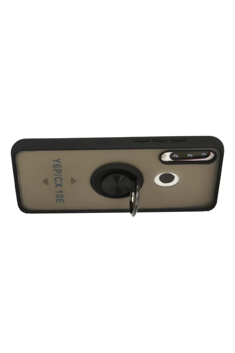 Newface Huawei Y6P Kılıf Montreal Yüzüklü Silikon Kapak - Siyah