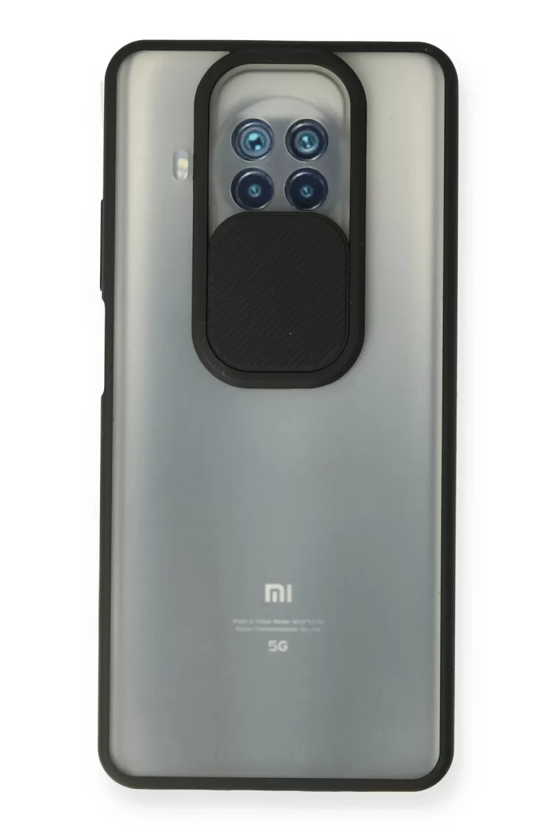 Newface Xiaomi Mi 10T Lite Kılıf Palm Buzlu Kamera Sürgülü Silikon - Siyah