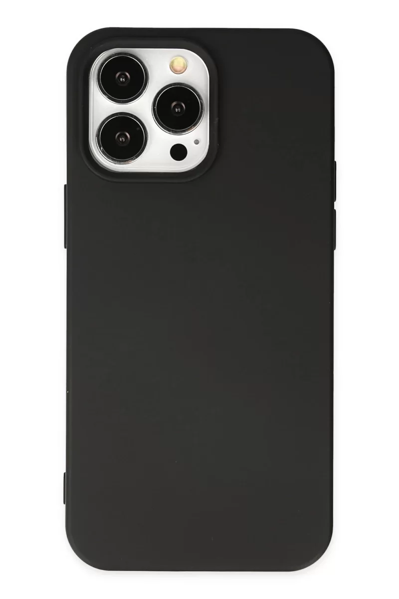 Newface Apple iPhone 14 Pro Kılıf Nano içi Kadife Silikon - Siyah