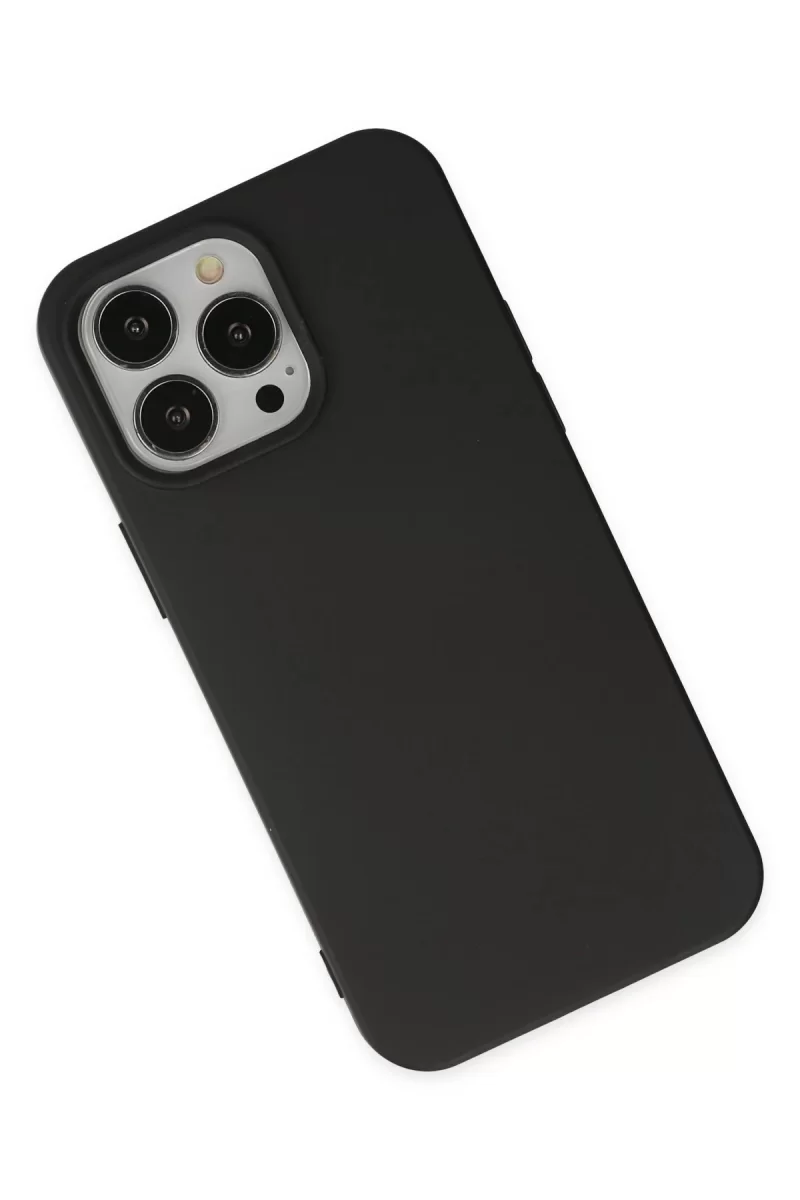 Newface Apple iPhone 14 Pro Kılıf Nano içi Kadife Silikon - Siyah