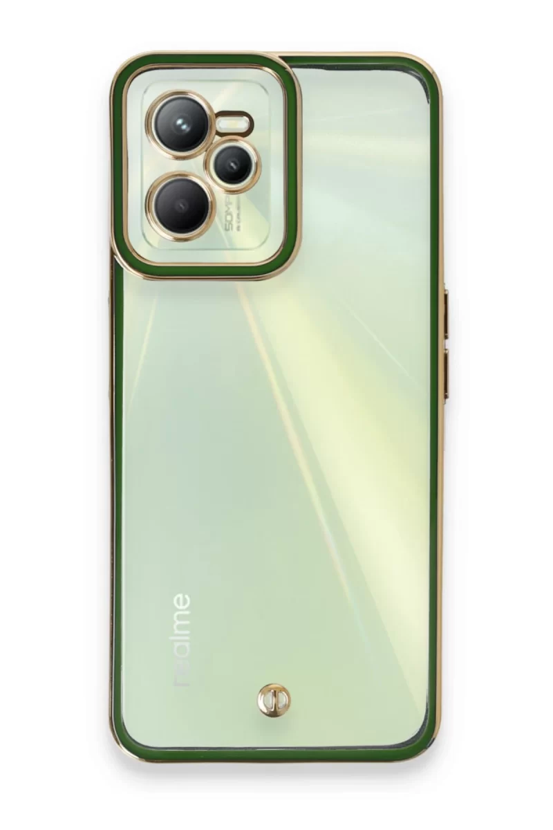 Newface Realme C35 Kılıf Liva Lens Silikon - Yeşil