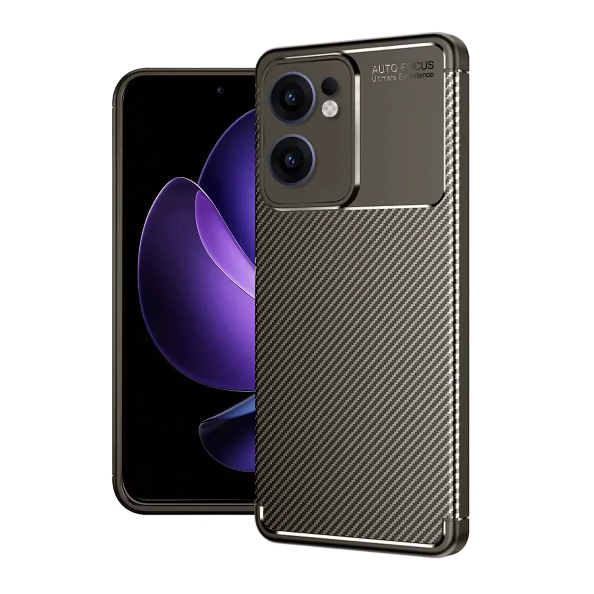 Newface Oppo Reno 13F Kılıf Auto Focus Karbon Kapak - Kahverengi