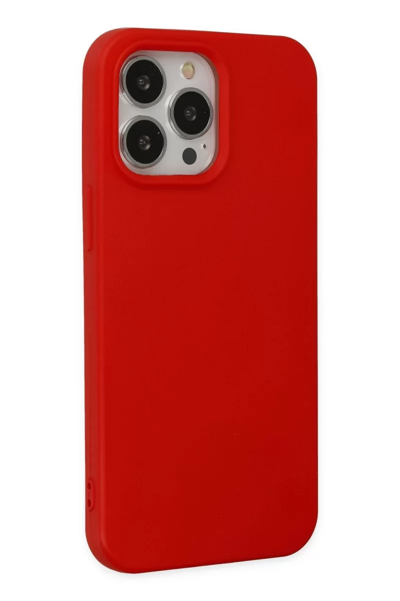 Newface Apple iPhone 14 Pro Kılıf Nano içi Kadife Silikon - Kırmızı