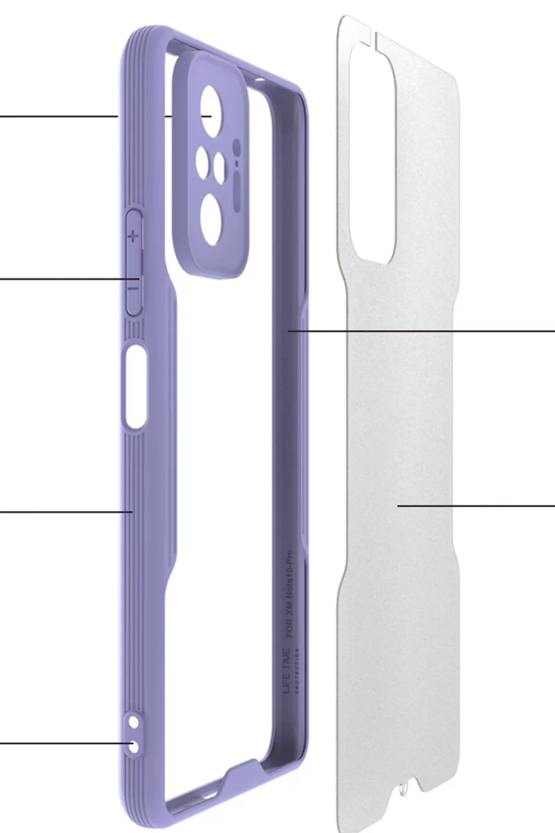 Newface Xiaomi Redmi Note 10 Pro Kılıf Platin Silikon - Lila