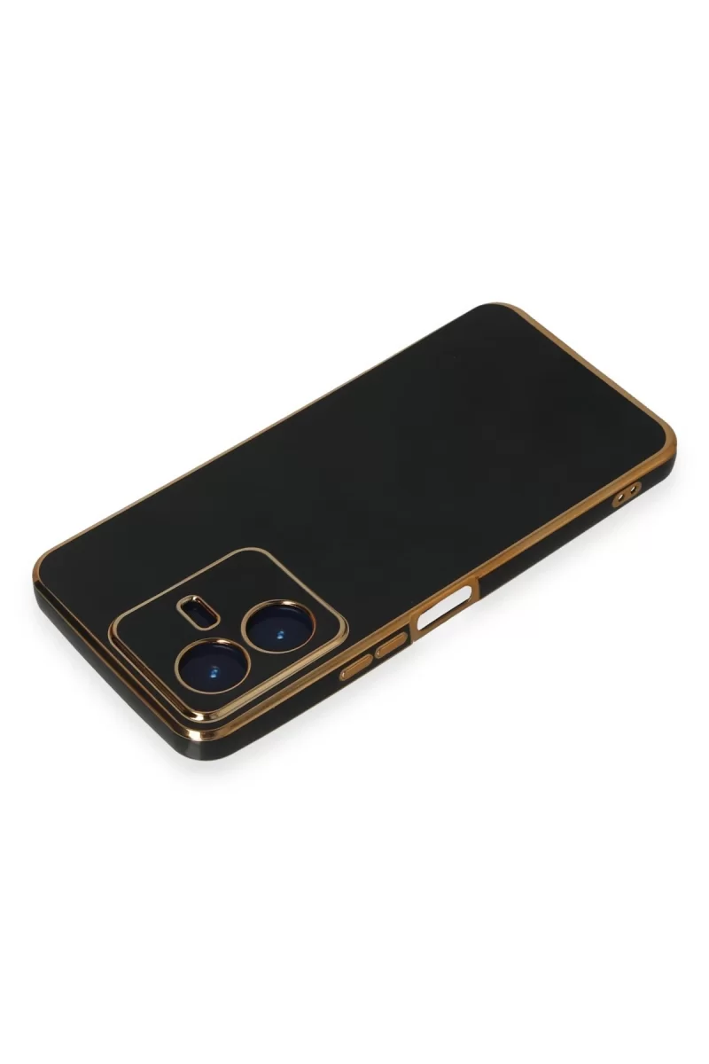 Newface Vivo Y22 2022 Kılıf Volet Silikon - Siyah
