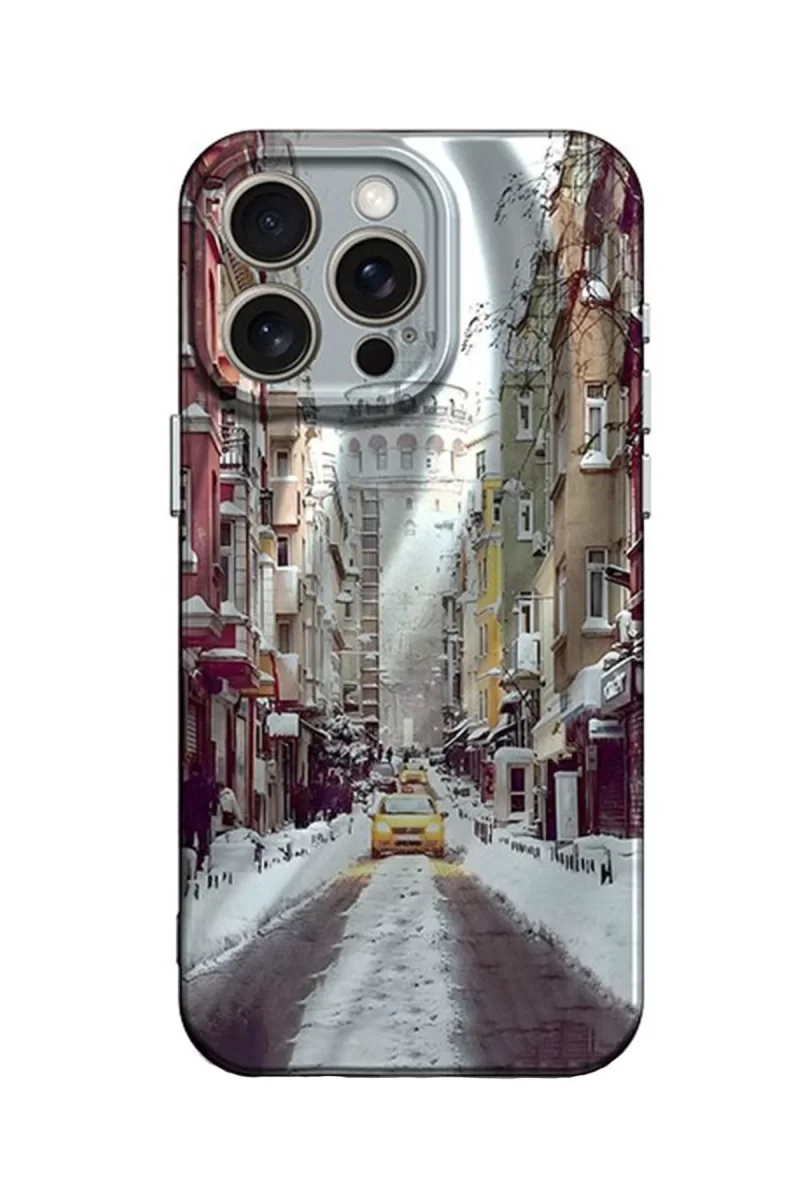 Newface Apple iPhone 15 Pro Max Kılıf Crew Desenli Kapak - Galata Kulesi