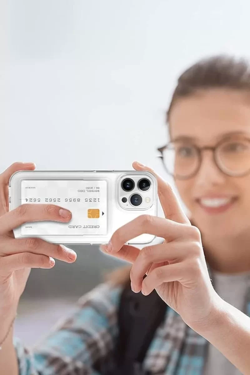 Newface Apple iPhone 14 Plus Kılıf Kart Şeffaf Silikon - Şeffaf