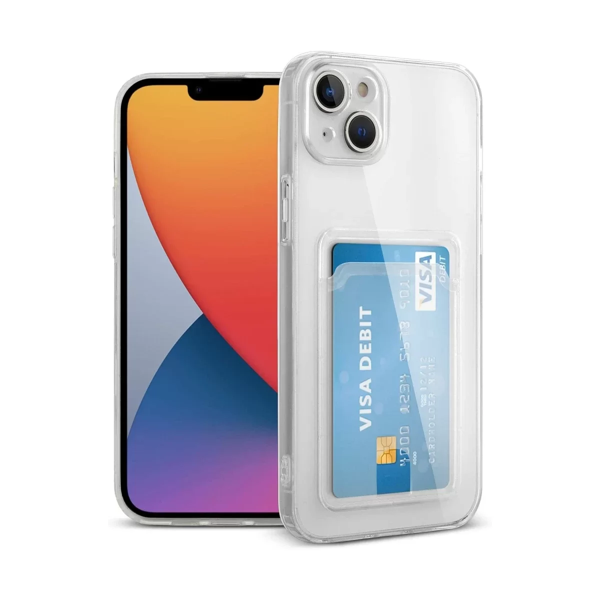 Newface Apple iPhone 14 Plus Kılıf Kart Şeffaf Silikon - Şeffaf