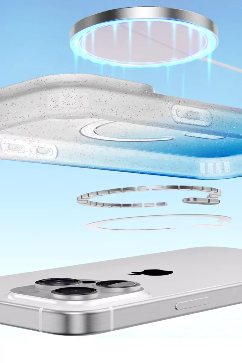 Newface Apple iPhone 15 Plus Pummel Shiny Magsafe Kapak - Siyah