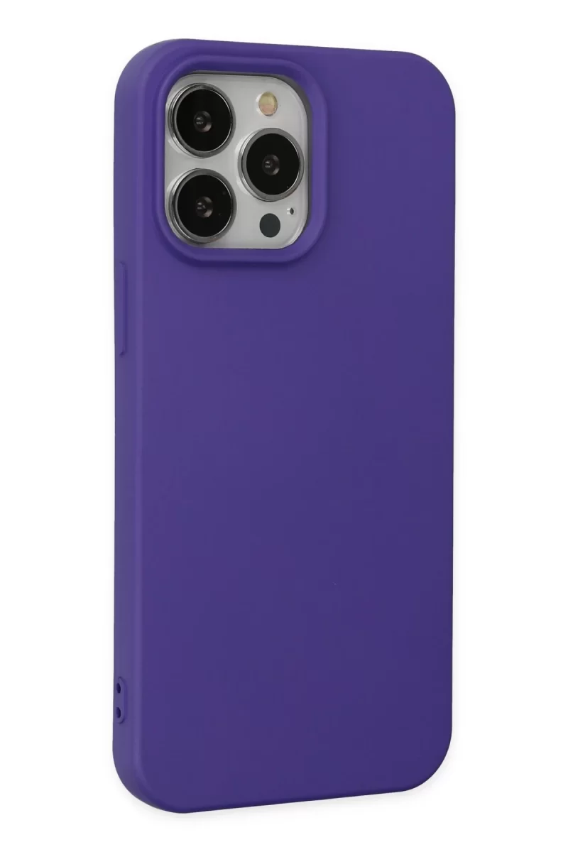 Newface Apple iPhone 14 Pro Max Kılıf Nano içi Kadife Silikon - Mor
