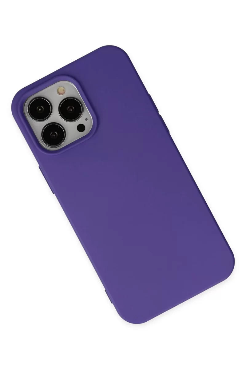 Newface Apple iPhone 14 Pro Max Kılıf Nano içi Kadife Silikon - Mor