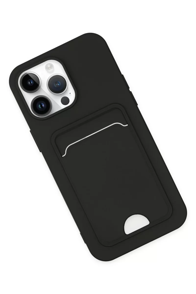 Newface Apple iPhone 14 Pro Kılıf Kelvin Kartvizitli Silikon - Siyah