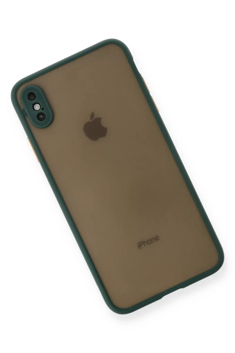 Newface Apple iPhone XS Max Kılıf Montreal Silikon Kapak - Yeşil
